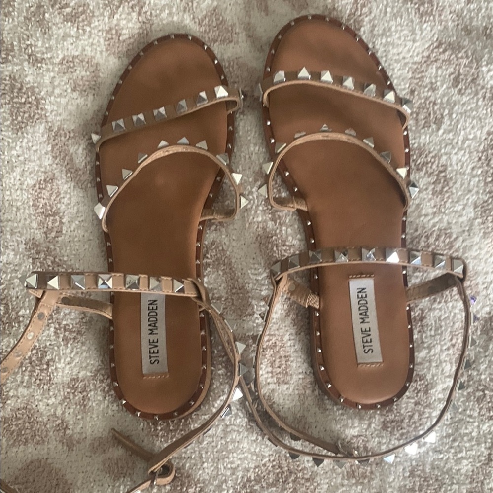 Steve Madden Brown Studded Sandals